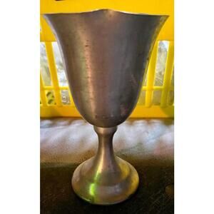Vintage Leonard Weighted Genuine Pewter from Bolivia Goblet Drinking Cup AS IS